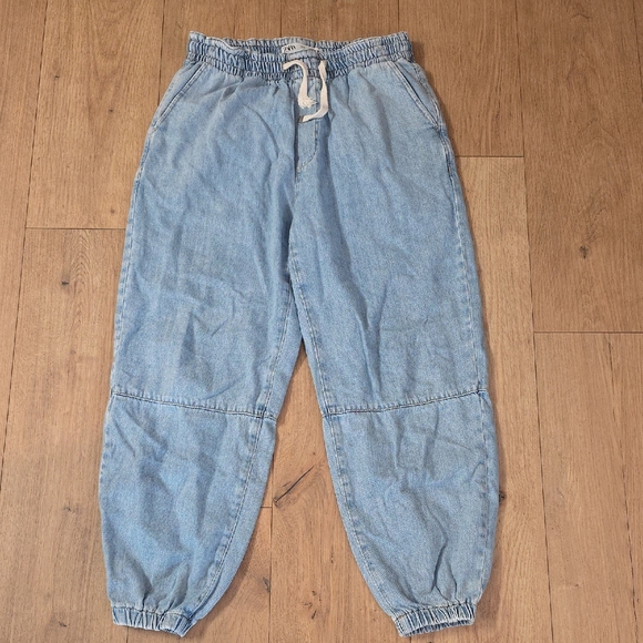 Zara Denim - Zara Casual Light‎ Blue Denim Joggers - Medium